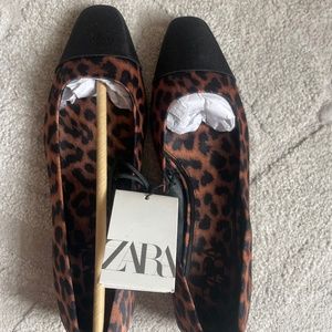 Zara Leopard Print Ballet Flats